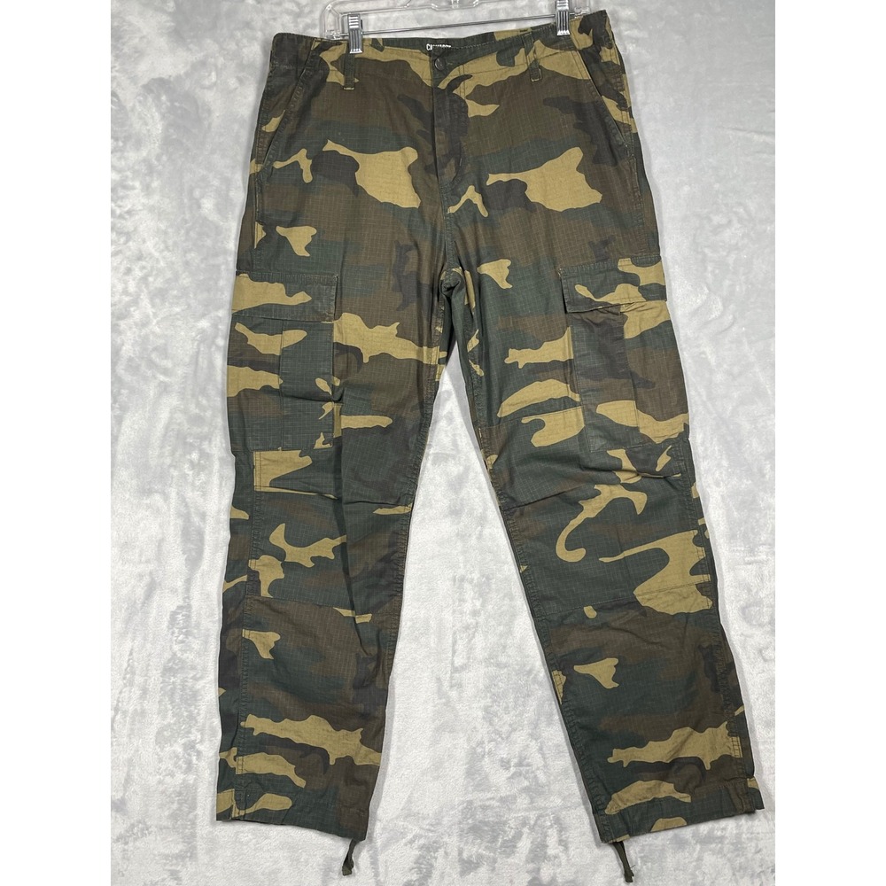 Carhartt WIP Men Regular Cargo Pants 34x32 Camo Laurel Ripstop I015875-640-02-32